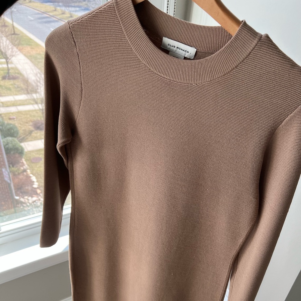 Club Monaco taupe midi dress